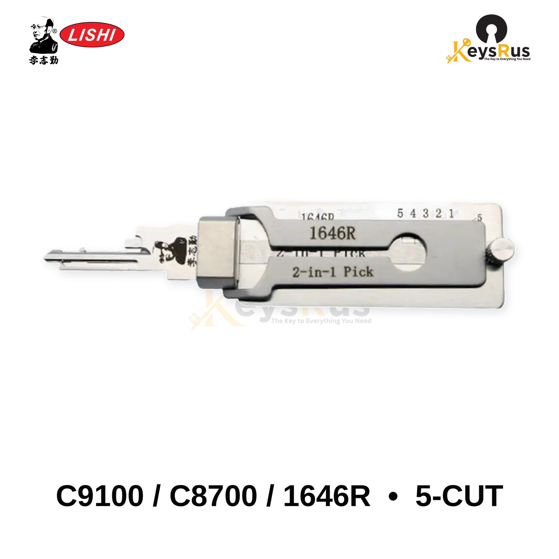 Original Lishi - C9100 / C8700 / 1646R 5-Cut CompX Mailbox –Anti-Glare 2-in-1 Pick & Decoder