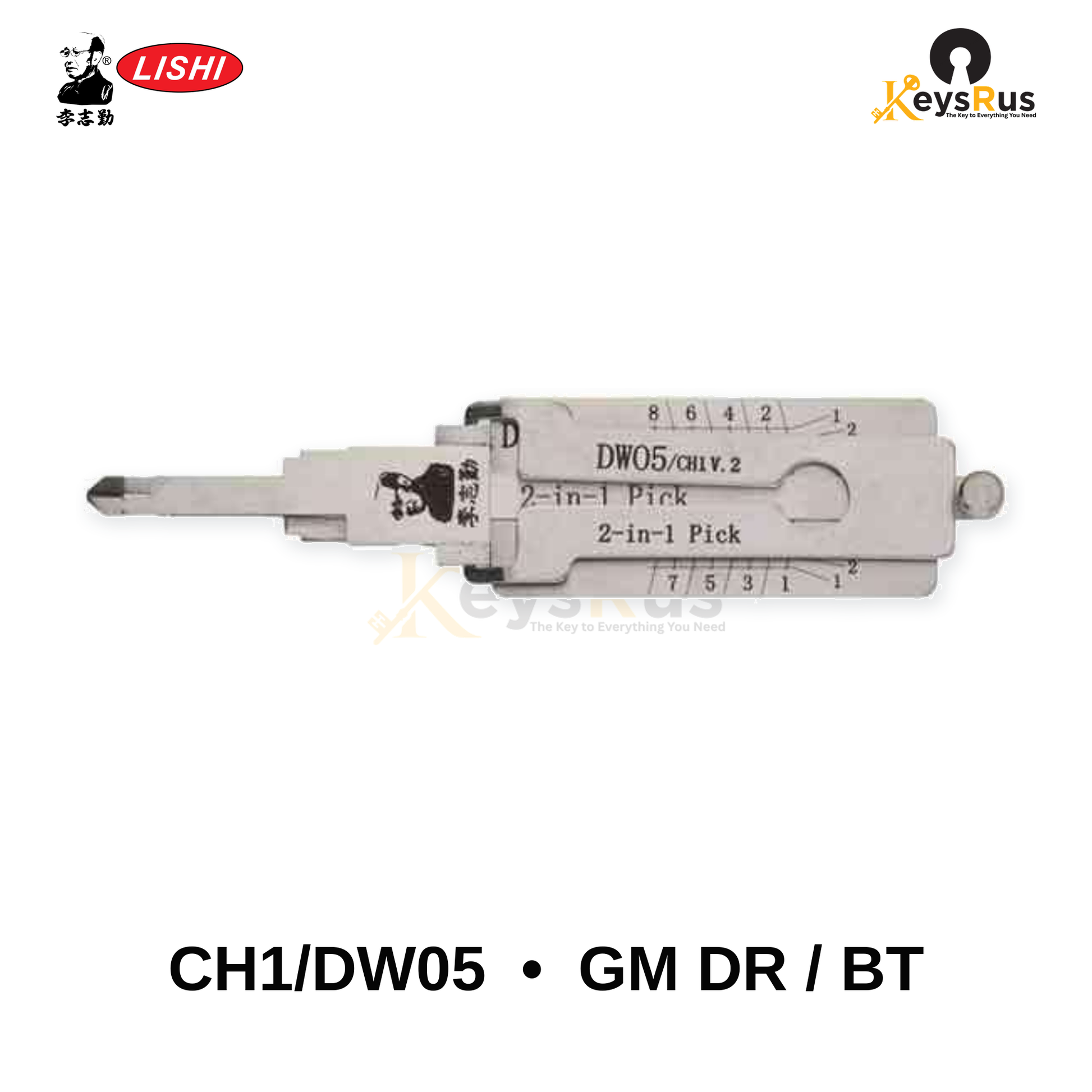 Original Lishi - CH1 / DW05 GM Door & Trunk –2-in-1 Pick & Decoder