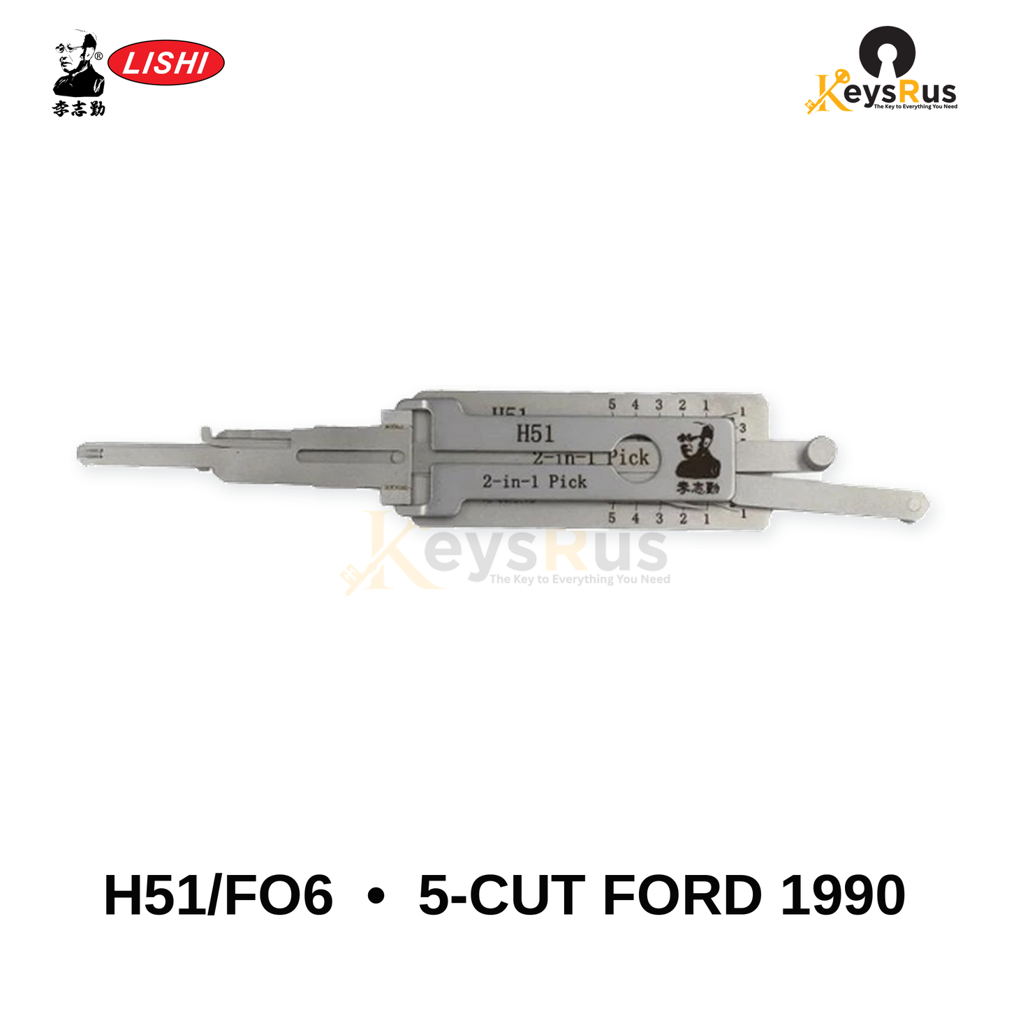 Original Lishi - H51 / FO6 5-Cut Ford 1990 –Anti-Glare 2-in-1 Pick & Decoder