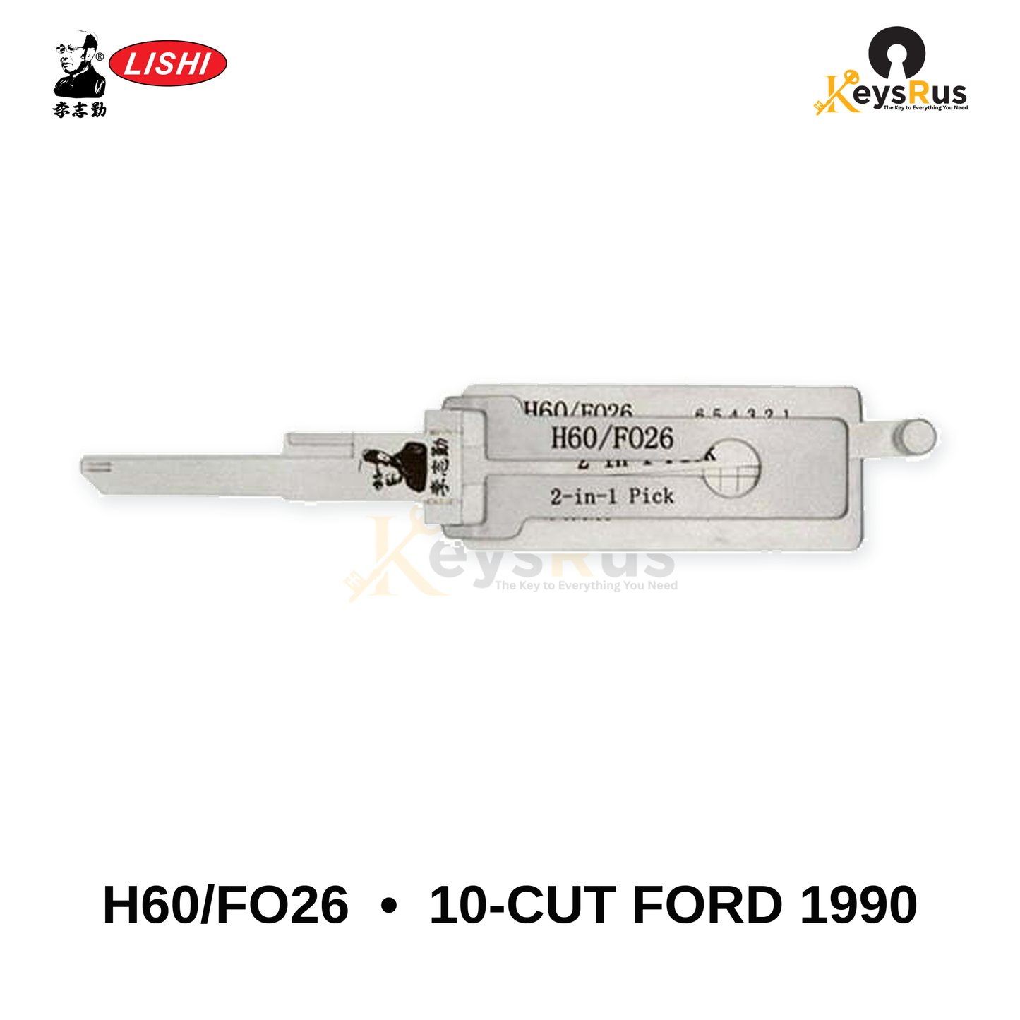 Original Lishi - H60 / FO26 10-Cut Ford 1990 –Anti-Glare 2-in-1 Pick & Decoder