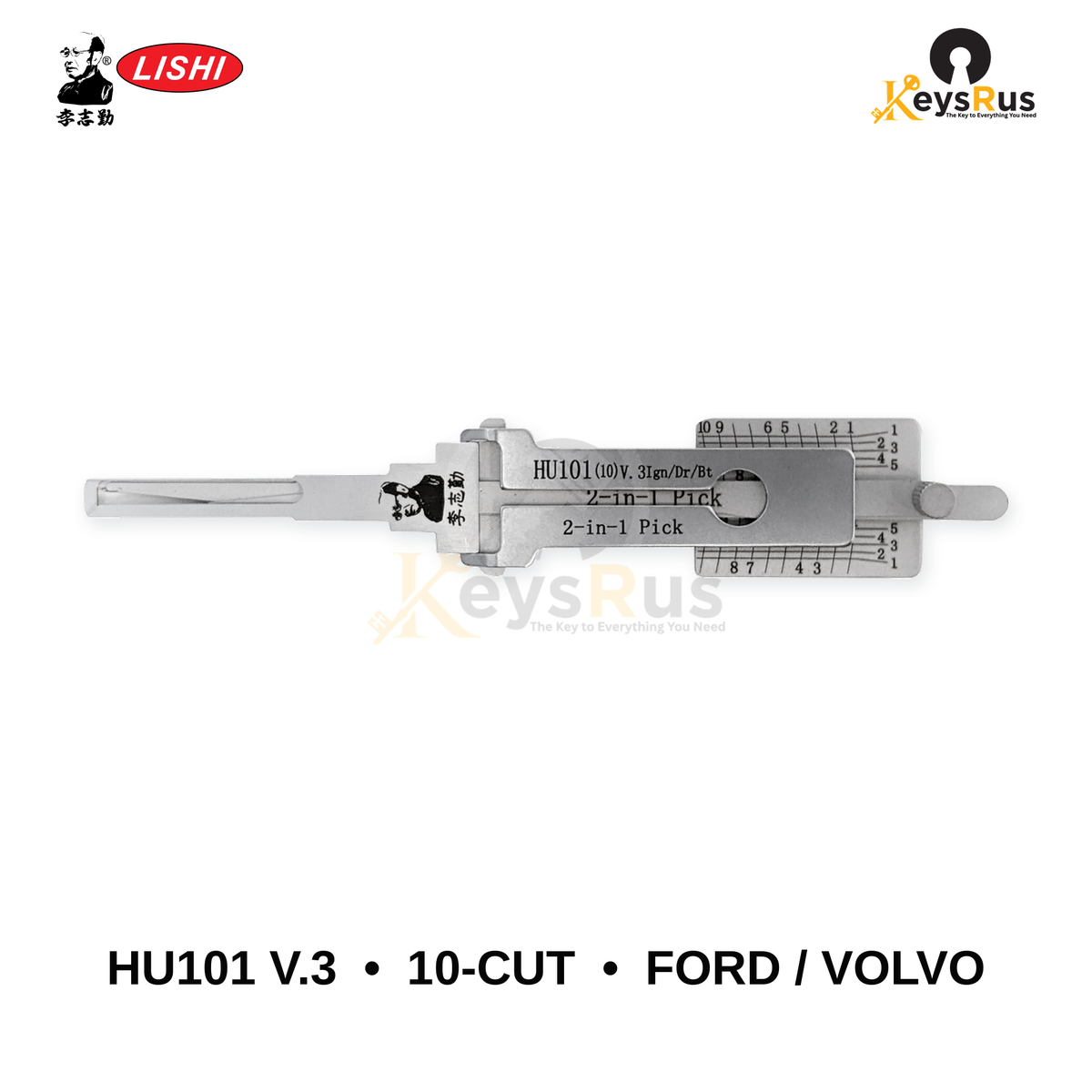 Original Lishi - HU101 V.3 10-Cut Ford / Volvo –2-in-1 Pick & Decoder