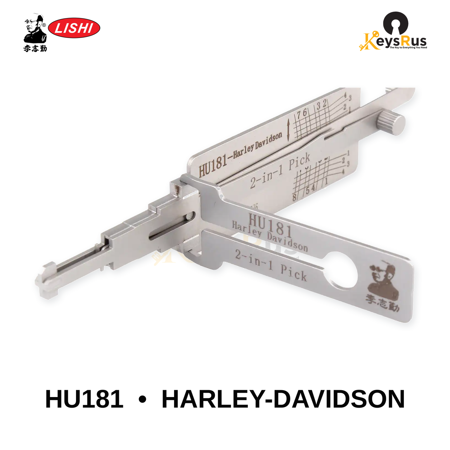 Original Lishi - HU181 Harley-Davidson –Anti-Glare 2-in-1 Pick & Decoder