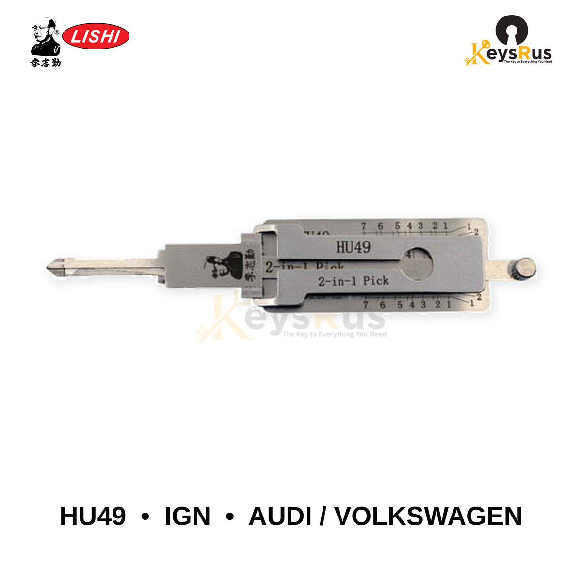 Original Lishi - HU49 IGN Audi & Volkswagen –2-in-1 Pick & Decoder