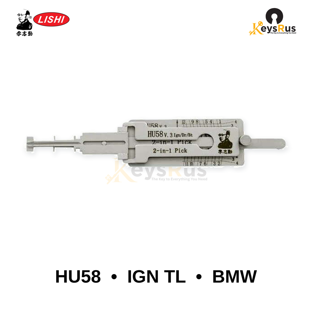 Original Lishi - HU58 IGN TL BMW –Anti-Glare 2-in-1 Pick & Decoder