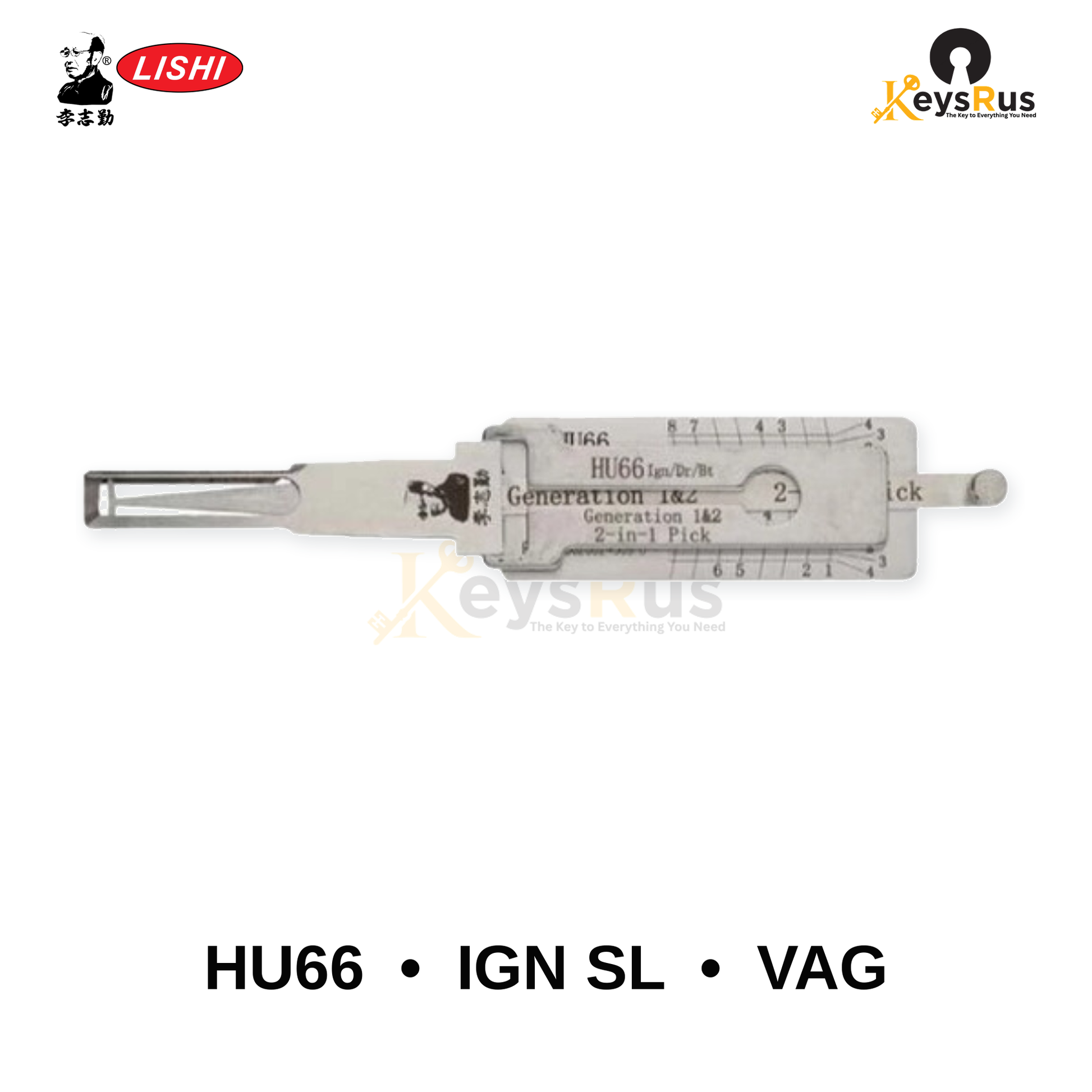 Original Lishi - HU66 IGN SL VAG Locks –Anti-Glare 2-in-1 Pick & Decoder