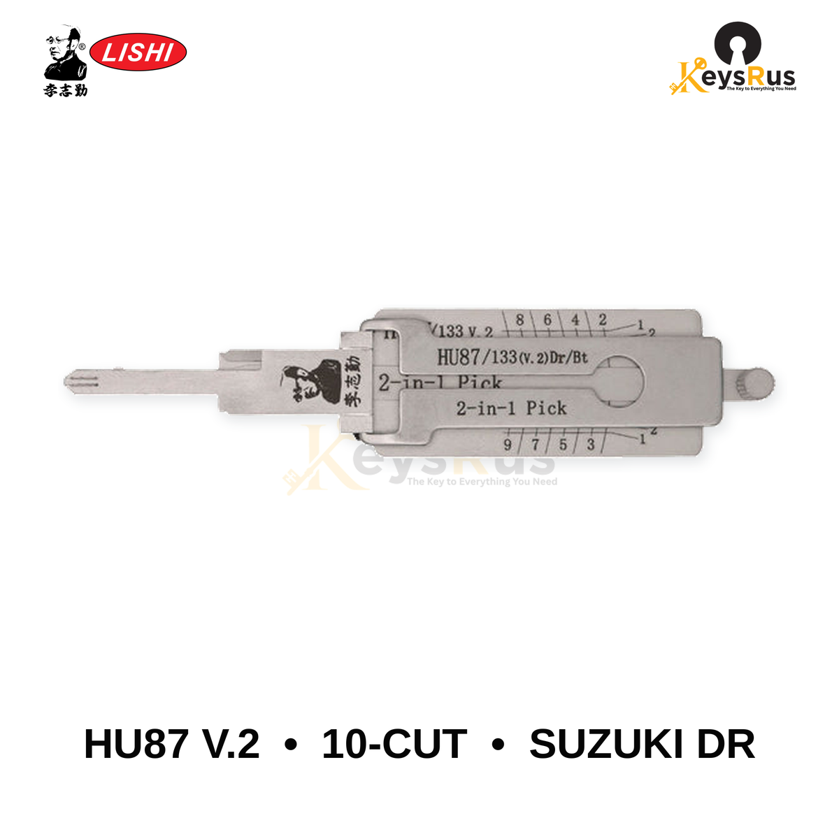 Original Lishi - HU87 V.2 10-Cut Suzuki Door –2-in-1 Pick & Decoder