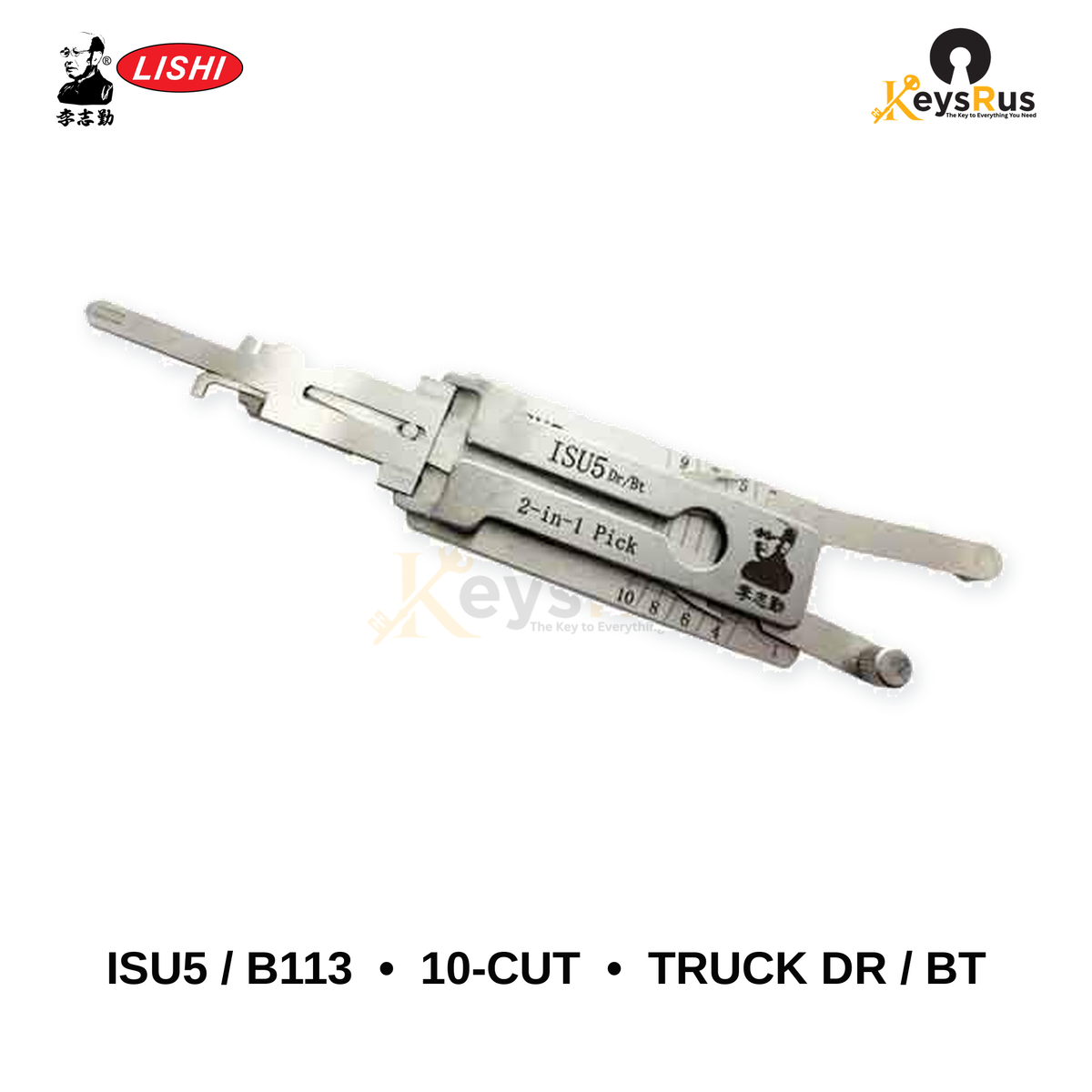Original Lishi - ISU5 / B113 10-Cut Isuzu Truck Door & Trunk –2-in-1 Pick & Decoder