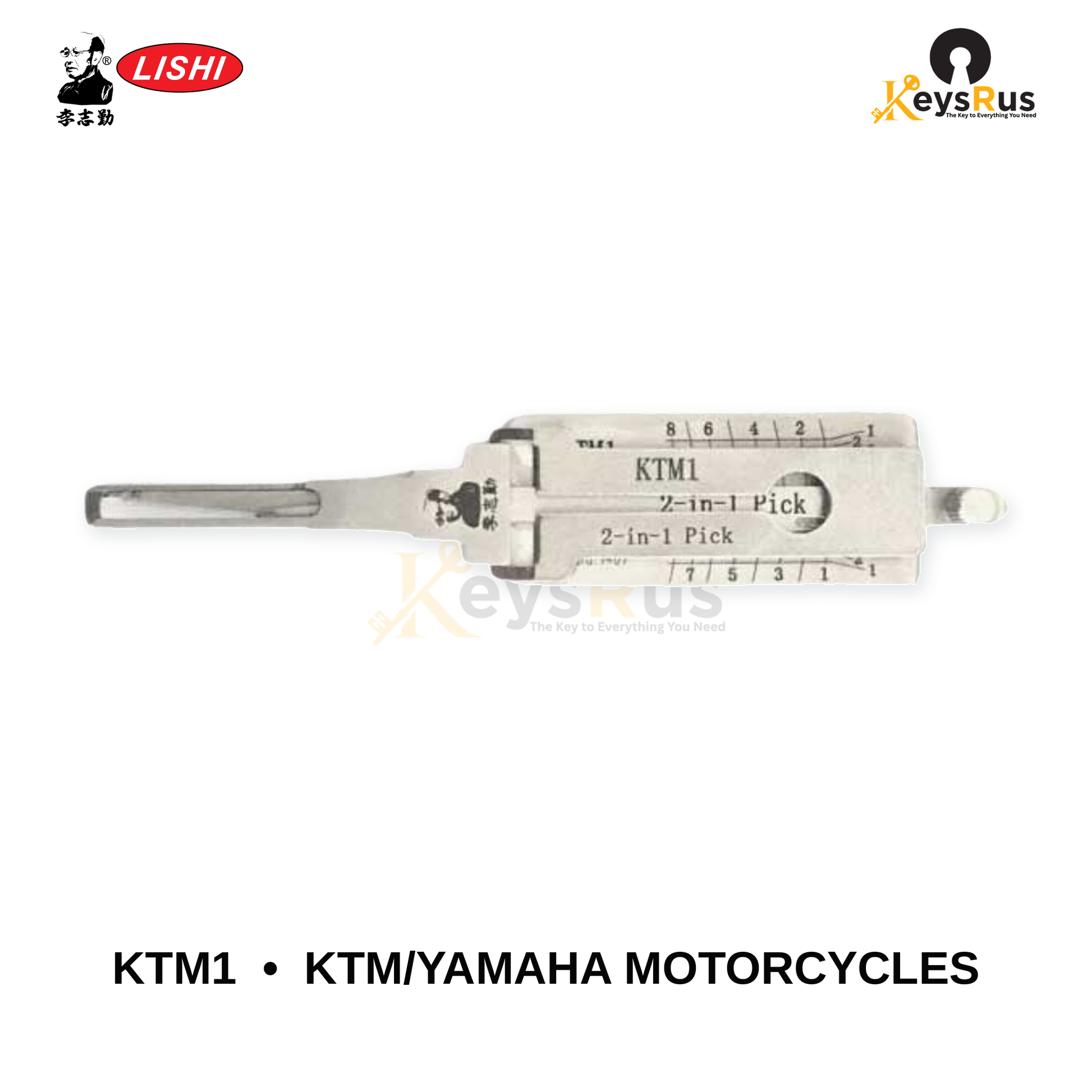 Original Lishi - KTM1 KTM / Yamaha Motorcycles –Anti-Glare 2-in-1 Pick & Decoder