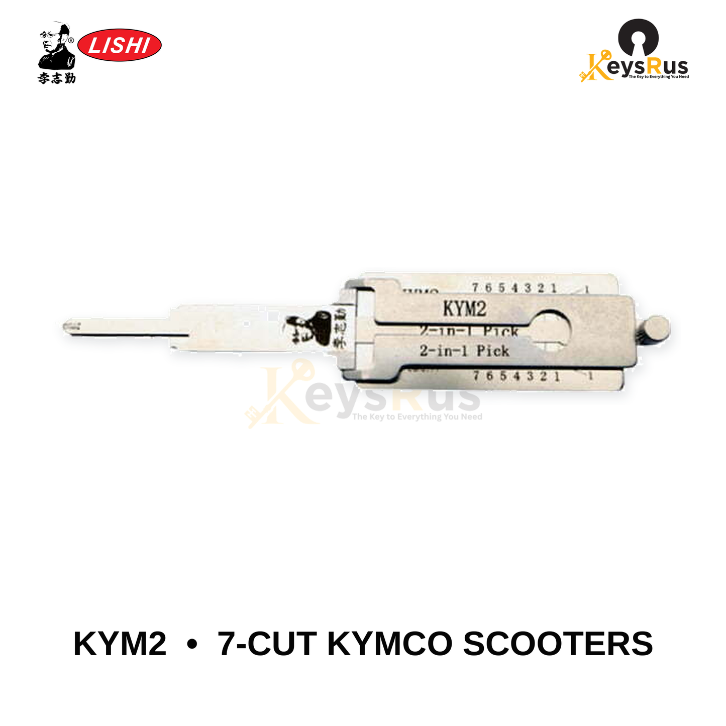 Original Lishi - KYM2 7-Cut Kymco Scooters –Anti-Glare 2-in-1 Pick & Decoder