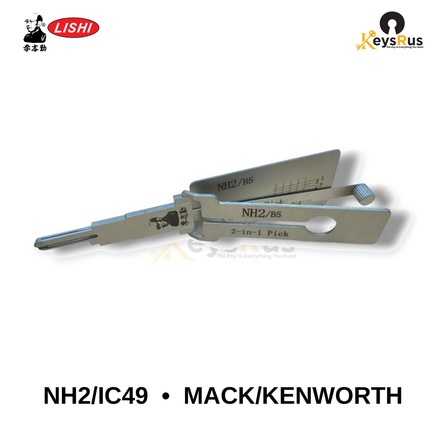 Original Lishi - NH2 / IC49 Mack / Kenworth –Anti-Glare 2-in-1 Pick & Decoder