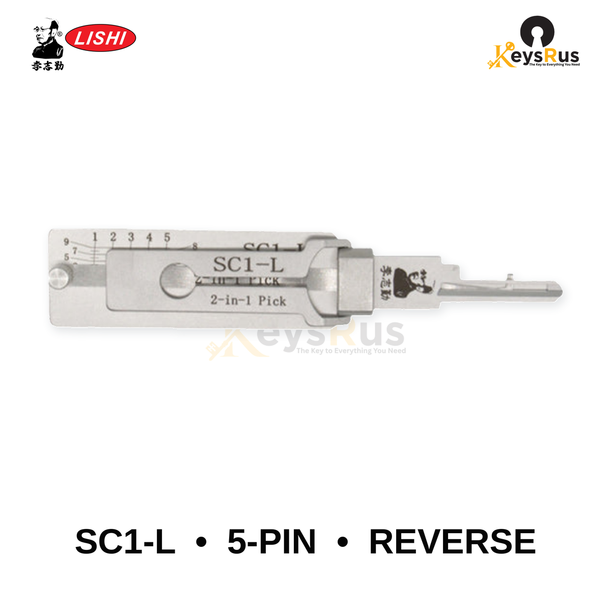Original Lishi - SC1-L 5-Pin Reverse-Handing –Anti-Glare 2-in-1 Pick & Decoder