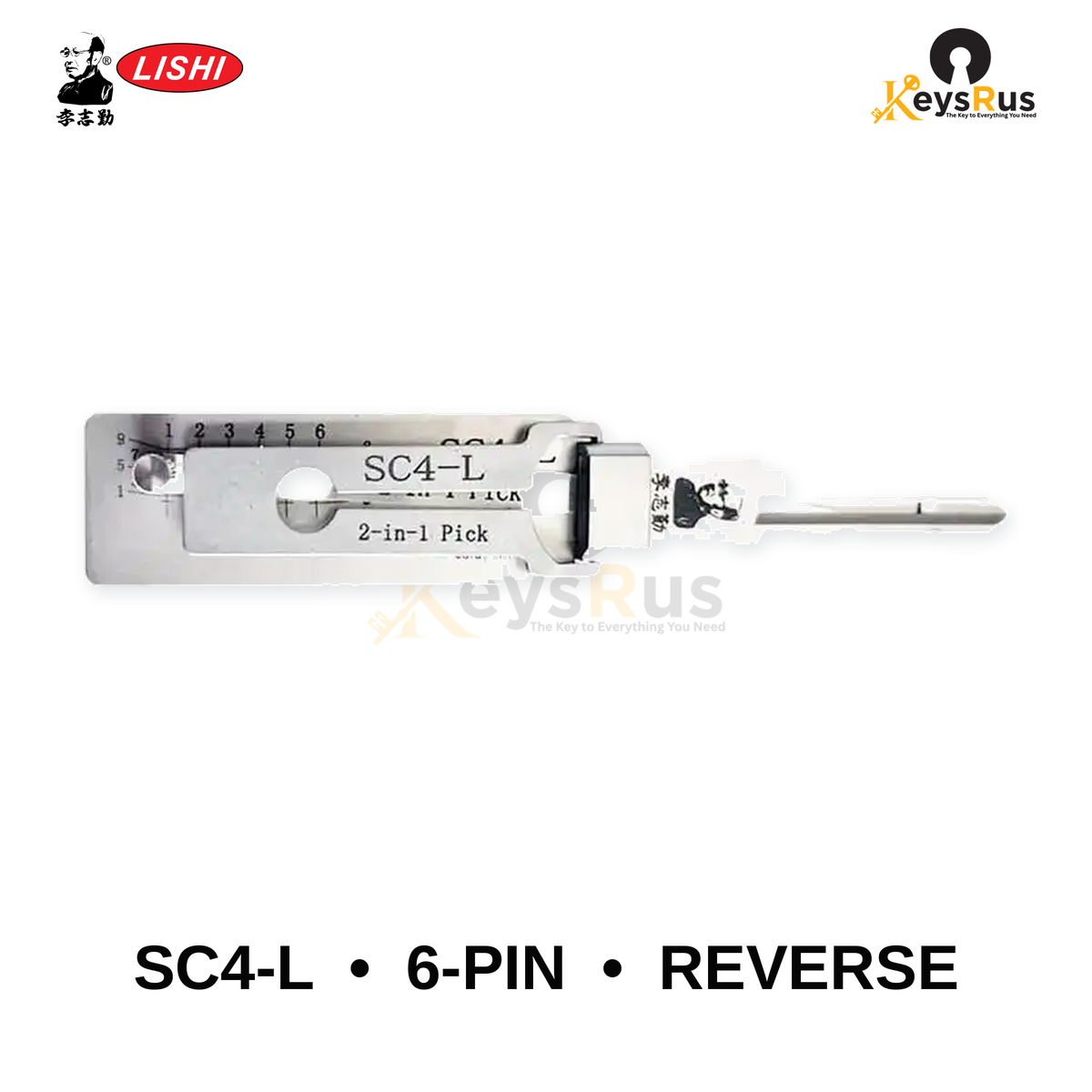 Original Lishi - SC4-L 6-Pin Reverse-Handing –Anti-Glare 2-in-1 Pick & Decoder