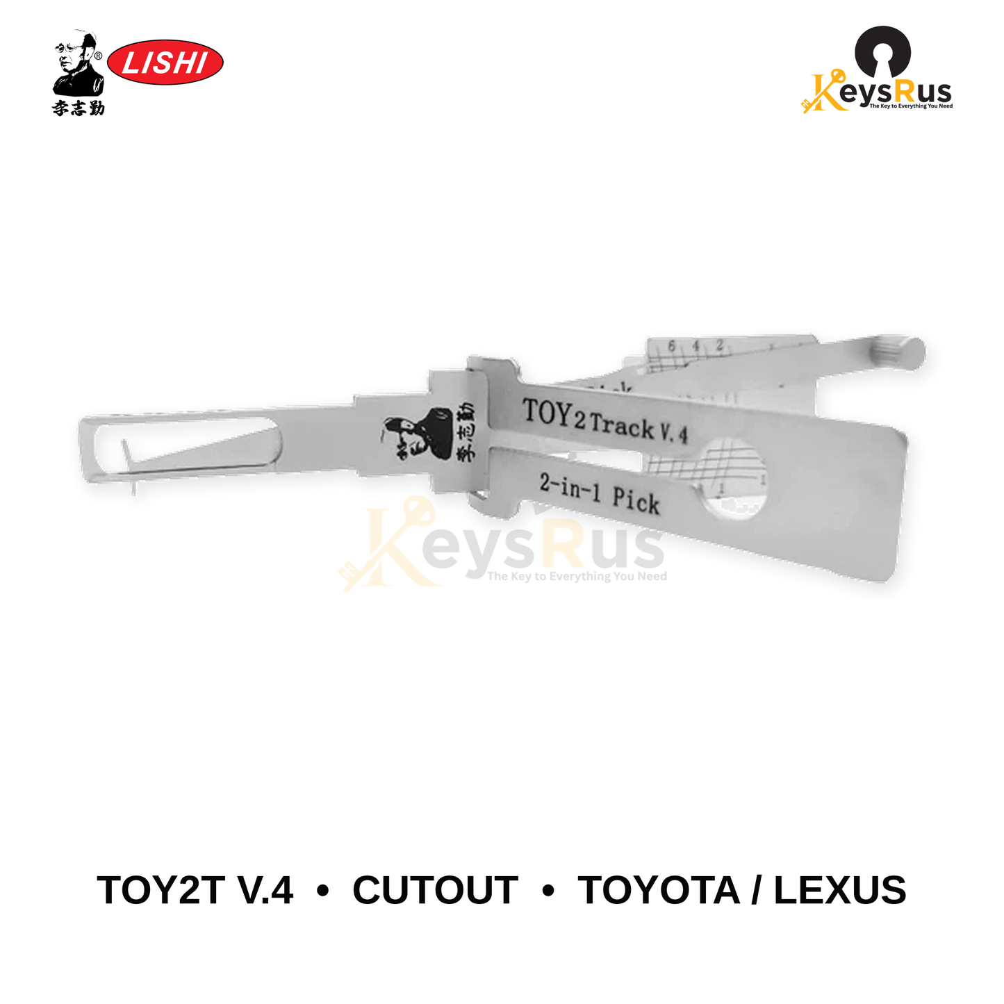 Original Lishi - TOY2T V.4 CutOut Toyota / Lexus 80K –Anti-Glare 2-in-1 Pick & Decoder