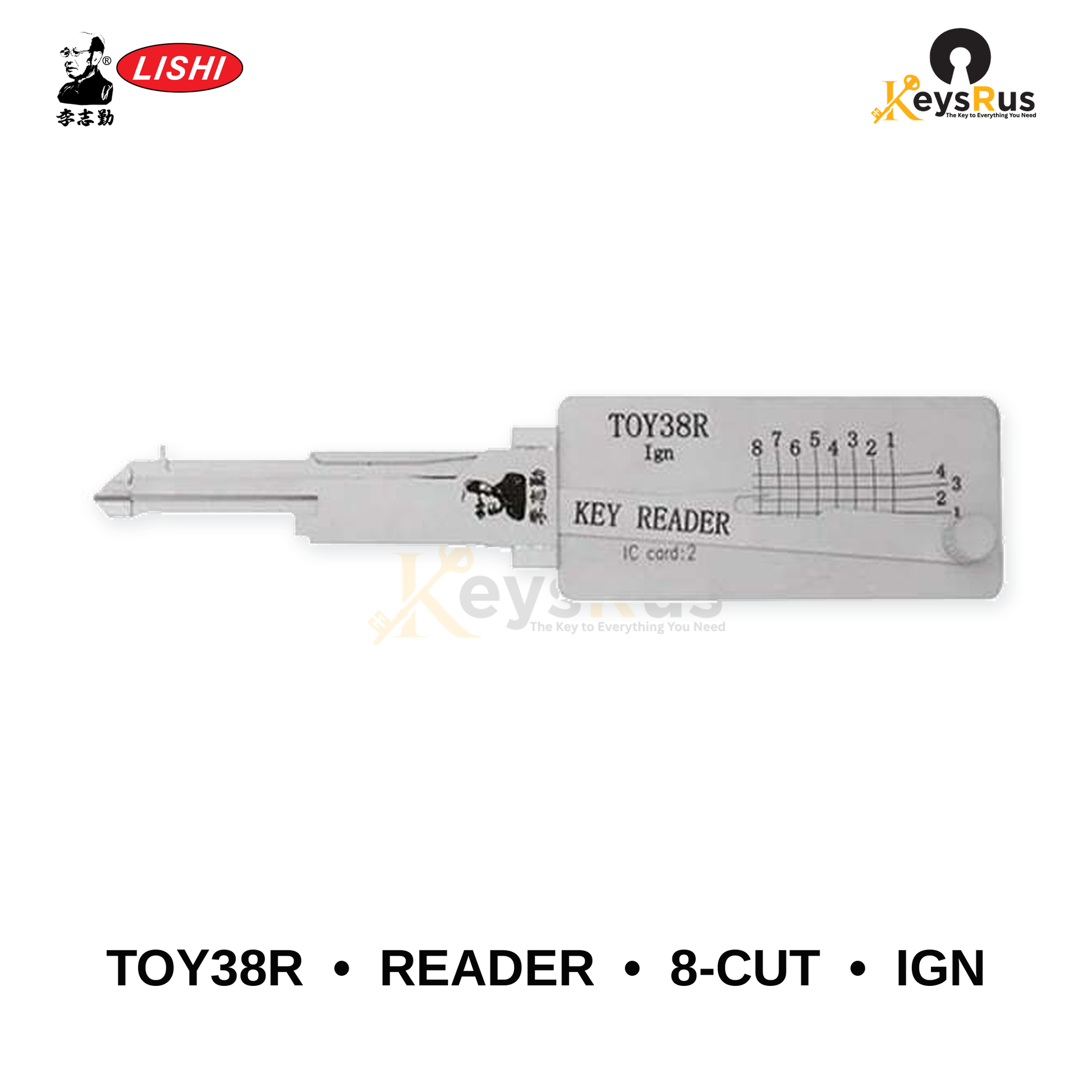 Original Lishi - TOY38R 8-Cut Toyota Ignition –Anti-Glare Direct Reader & Decoder
