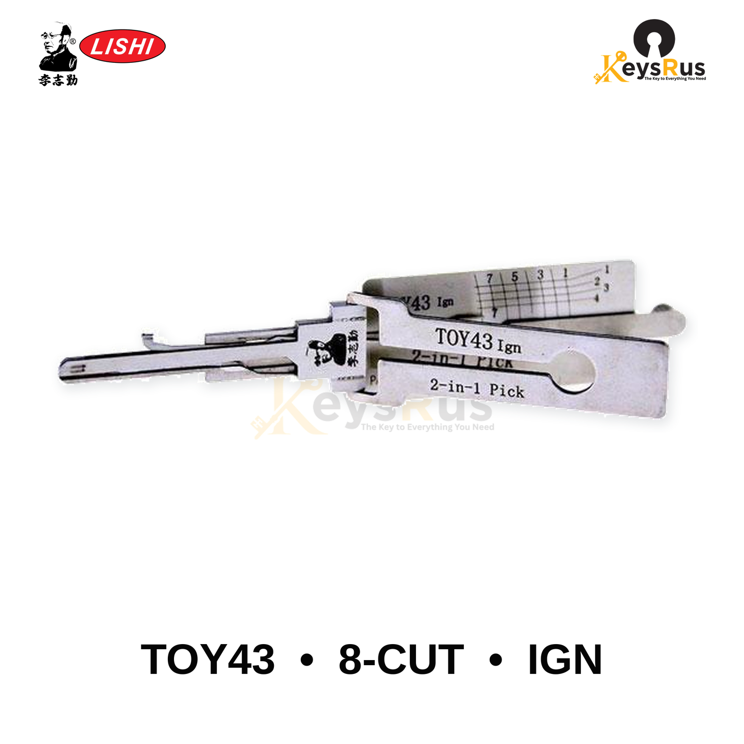 Original Lishi - TOY43 8-Cut Ignition Toyota –Anti-Glare 2-in-1 Pick & Decoder