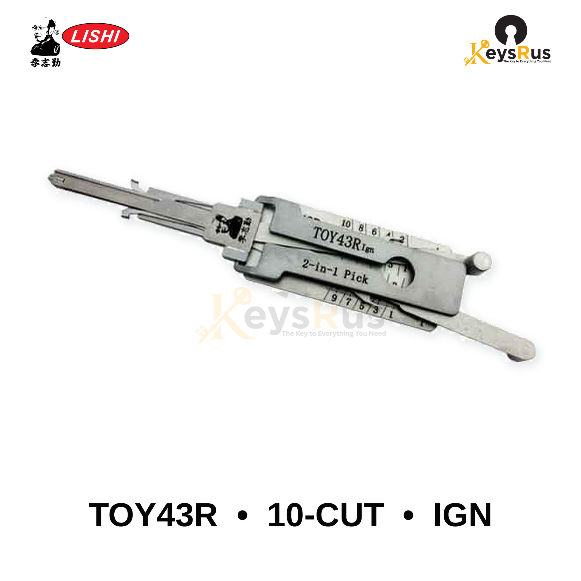 Original Lishi - TOY43R 10-Cut Ignition Subaru / GMC / Chevrolet –2-in-1 Pick & Decoder