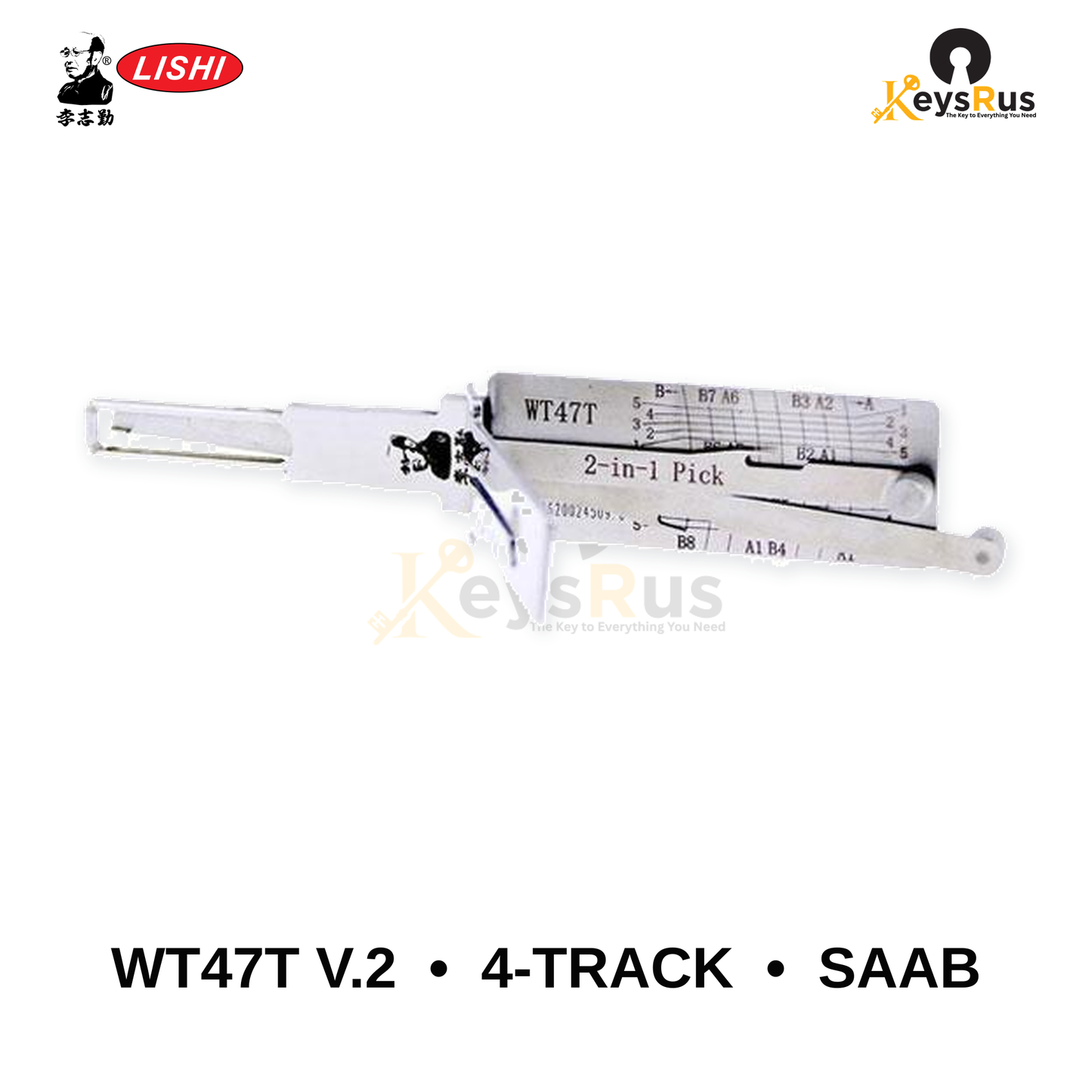 Original Lishi - WT47T V.2 4-Track Saab –2-in-1 Pick & Decoder