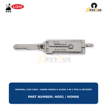 Original Lishi HO01 / HON66 Honda and Acura HO01/HON66 high-security door and trunk applications; current notes exclude ignition use 2-in-1 lock pick and decoder, Keysrus