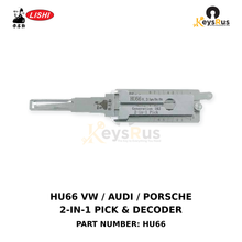 Original Lishi HU66 VW, Audi and Porsche applications using the HU66 keyway 2-in-1 lock pick and decoder, Keysrus