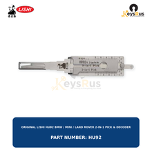 Original Lishi HU92 BMW, Mini and Land Rover applications using the HU92 keyway 2-in-1 lock pick and decoder, Keysrus
