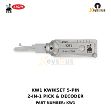 Original Lishi KW1 5-pin Kwikset 2-in-1 pick and decoder tool, Keysrus