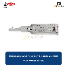 Original Lishi KW1 5-pin Kwikset 2-in-1 pick and decoder tool, Keysrus