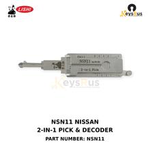 Original Lishi NSN11 Nissan, Subaru and Ford applications using the NSN11 keyway 2-in-1 lock pick and decoder, Keysrus