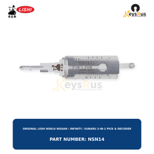 Original Lishi NSN14 Nissan, Infiniti and Subaru NSN14 vehicle-entry and decoding applications 2-in-1 lock pick and decoder, Keysrus