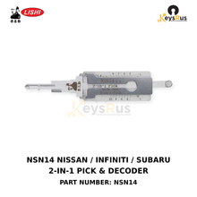 Original Lishi NSN14 Nissan, Infiniti and Subaru NSN14 vehicle-entry and decoding applications 2-in-1 lock pick and decoder, Keysrus