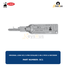 Original Lishi SC1 Matching 5-pin Schlage SC1 keyway cylinders 2-in-1 lock pick and decoder, Keysrus