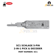Original Lishi SC1 Matching 5-pin Schlage SC1 keyway cylinders 2-in-1 lock pick and decoder, Keysrus