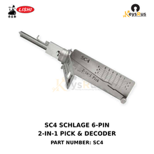 Original Lishi SC4 6-pin Schlage 2-in-1 pick and decoder tool, Keysrus