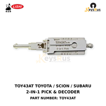 Original Lishi TOY43AT Toyota, Scion and Subaru TOY43AT 10-cut door and trunk locks 2-in-1 lock pick and decoder, Keysrus