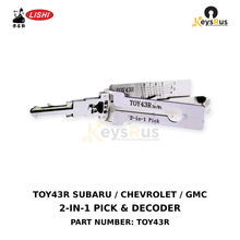 Original Lishi TOY43R Subaru, Chevrolet and GMC TOY43R/B108/B110 door and trunk locks 2-in-1 lock pick and decoder, Keysrus