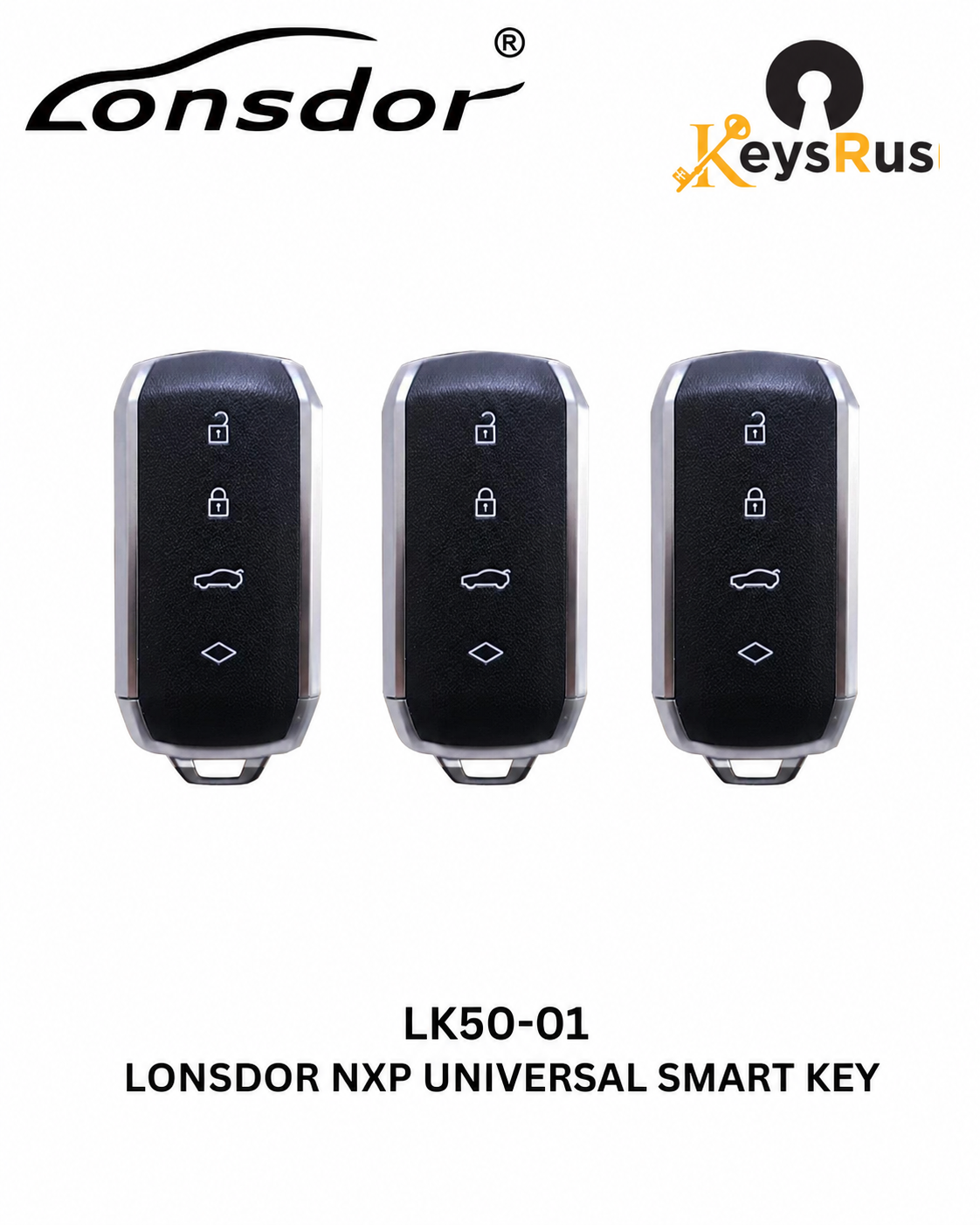 Three Lonsdor LK50-01 NXP universal smart keys