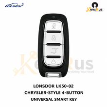 Lonsdor LK50-02 Chrysler-style NXP 4-button universal smart key, KeysRUs