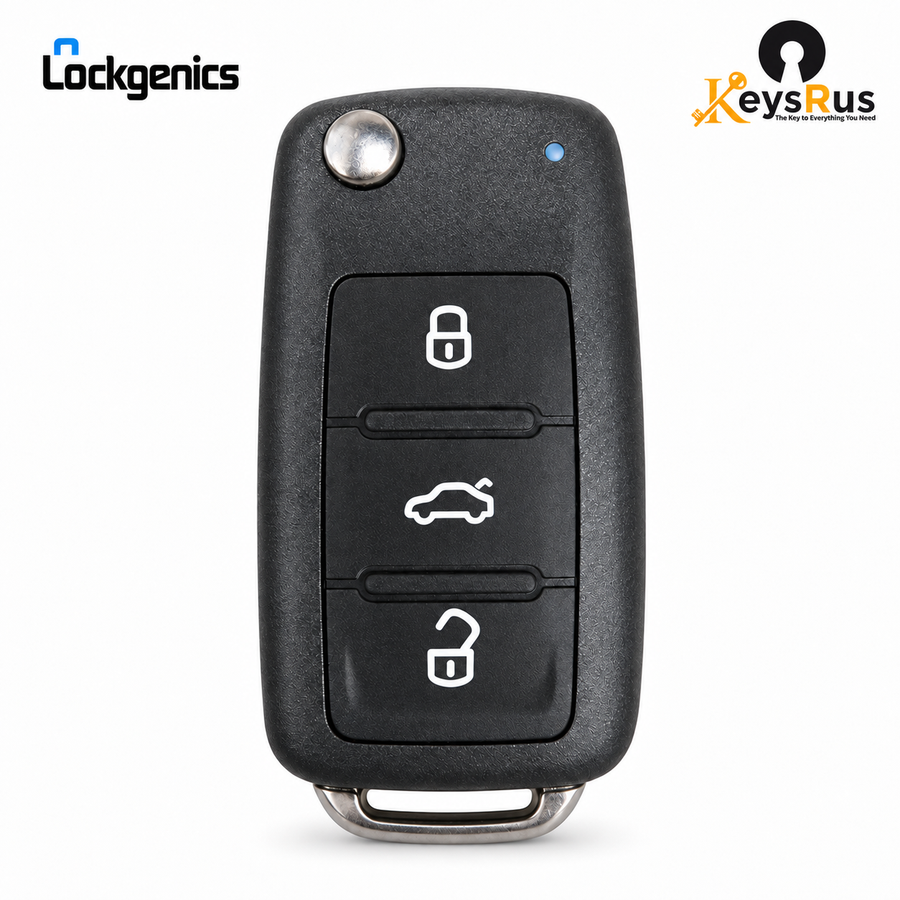 LockGenics aftermarket Volkswagen 4-button flip key NBG010180T 5K0837202AE
