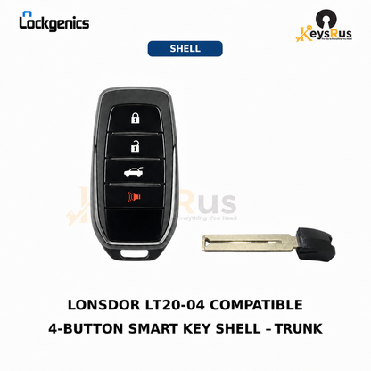 LockGenics four-button trunk smart key shell compatible with Lonsdor LT20-04