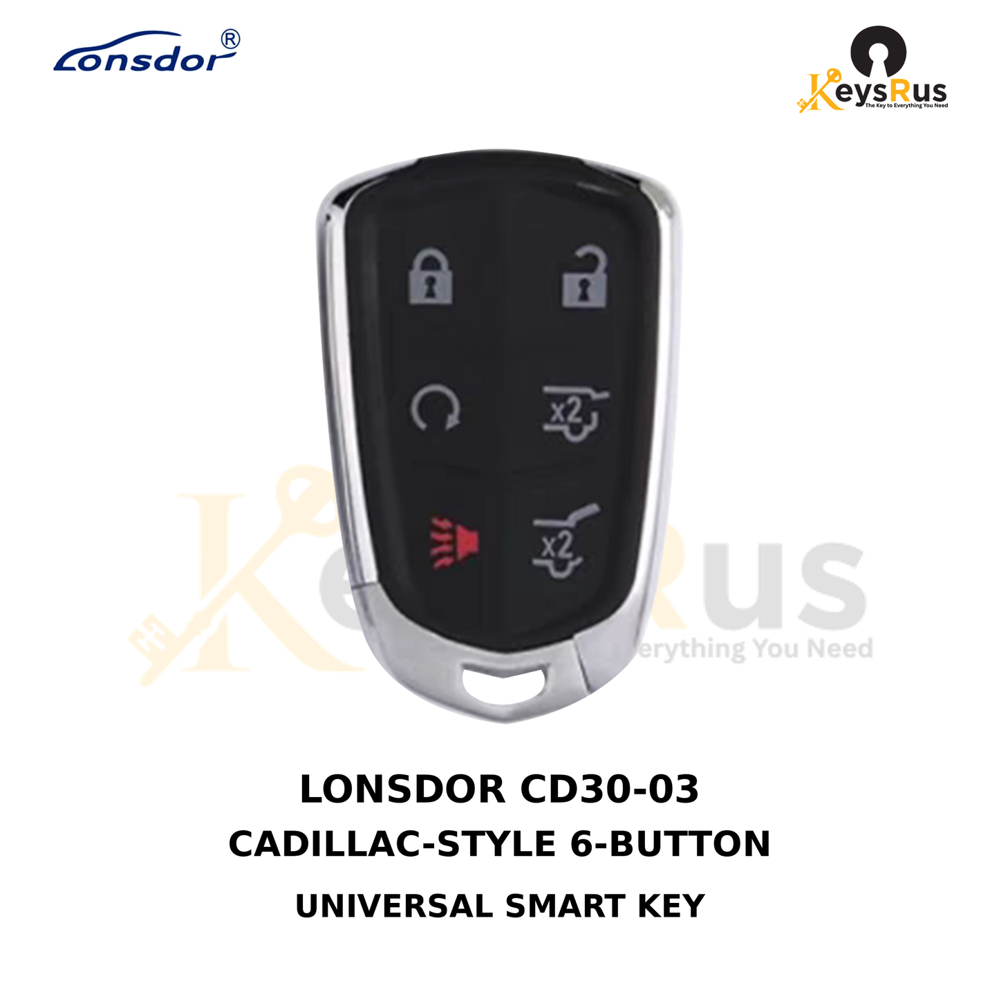 Original Lonsdor CD30-03 Cadillac-style 6-button universal smart key product image, Keysrus