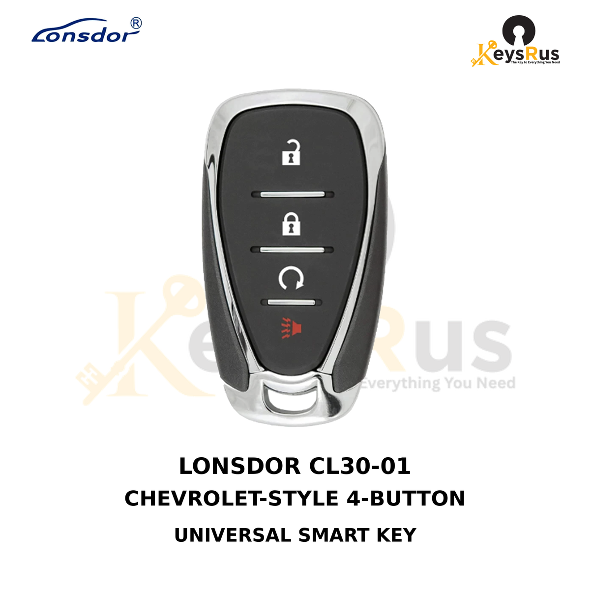 Original Lonsdor CL30-01 Chevrolet-style 4-button universal smart key product image, Keysrus