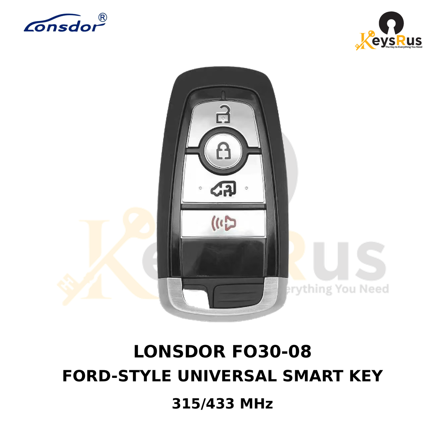 Original Lonsdor FO30-08 Ford-style universal smart key product image, Keysrus