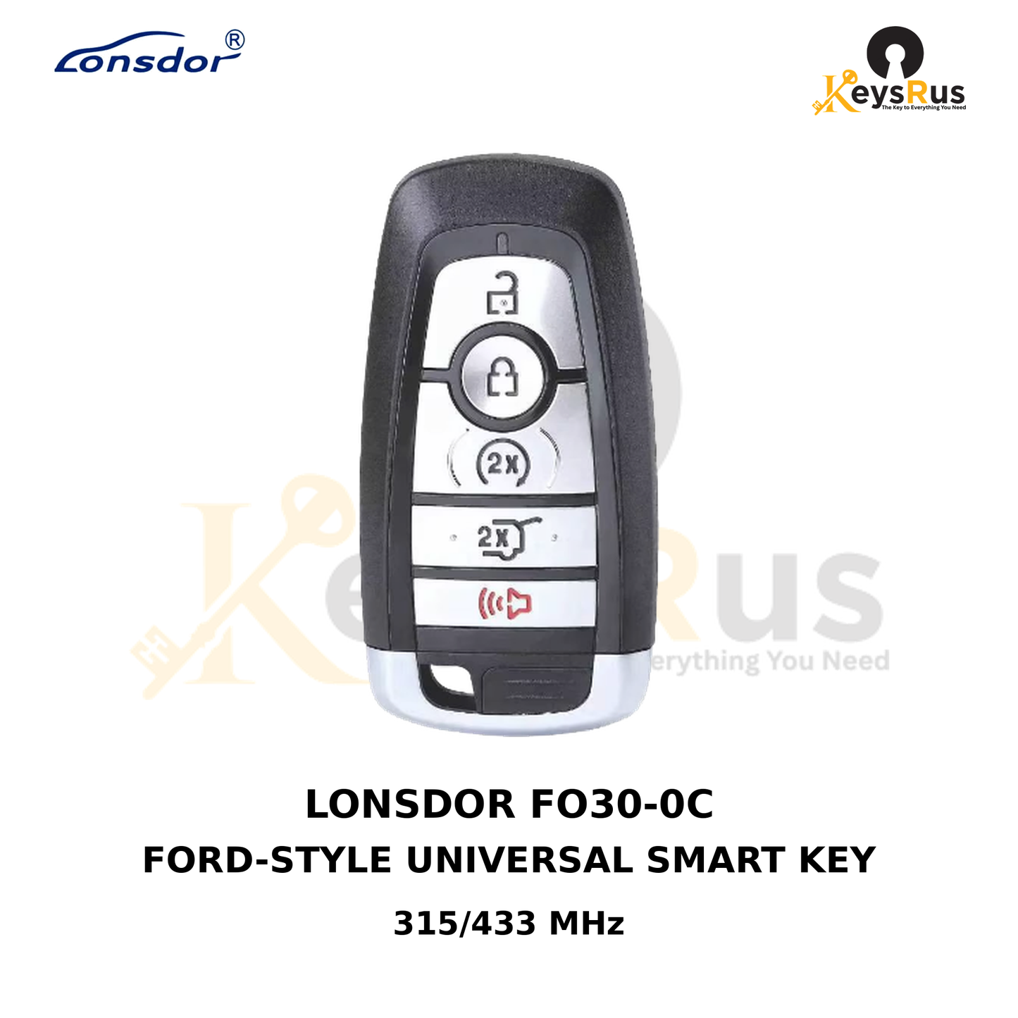 Original Lonsdor FO30-0C Ford-style universal smart key product image, Keysrus