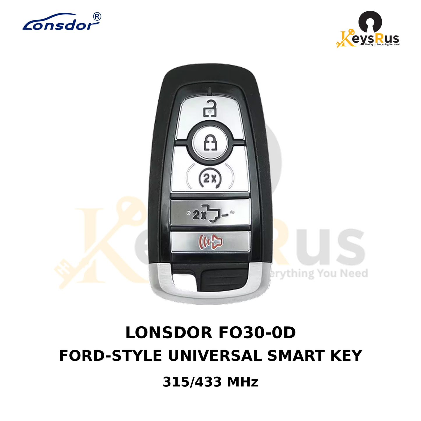 Original Lonsdor FO30-0D Ford-style universal smart key product image, Keysrus