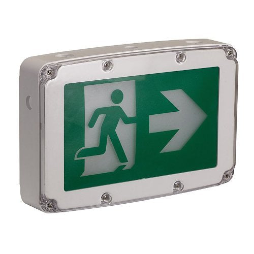 Mircom ELRM-100WP – Compact 2-Sided LED Wet Location Running Man Sign with Arrow