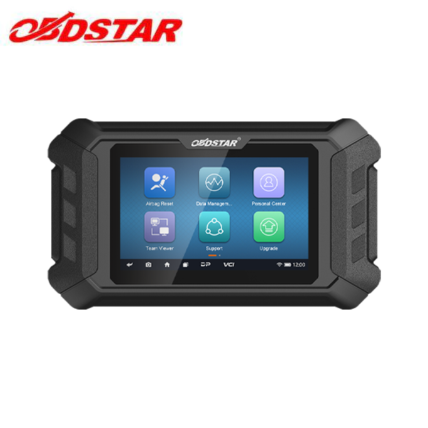 OBDSTAR P50 airbag crash data reset tool with 5-inch touchscreen and black housing