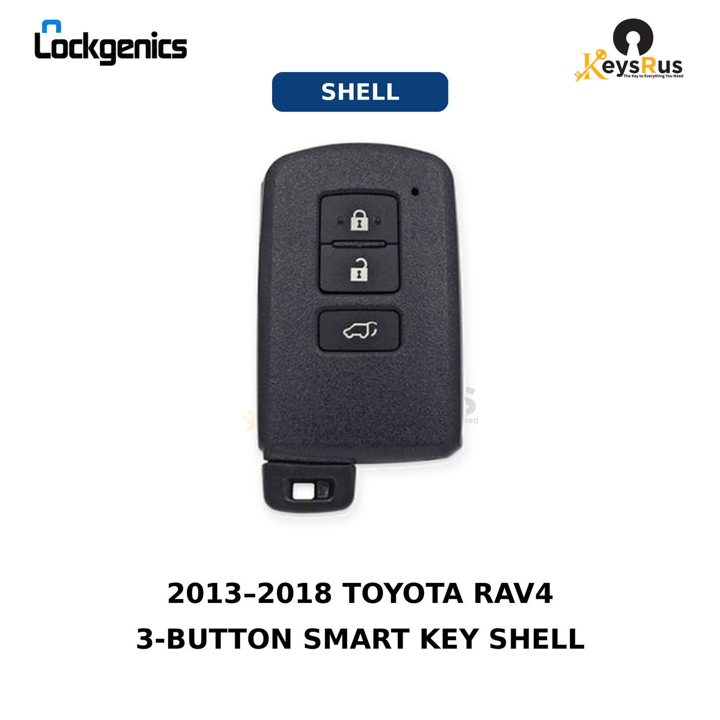 Toyota RAV4 2013, 2018 Smart Key Shell, 3 Button, FCC ID: BA2EQ, Aftermarket Case Only, Compatible with Lonsdor LT20-01