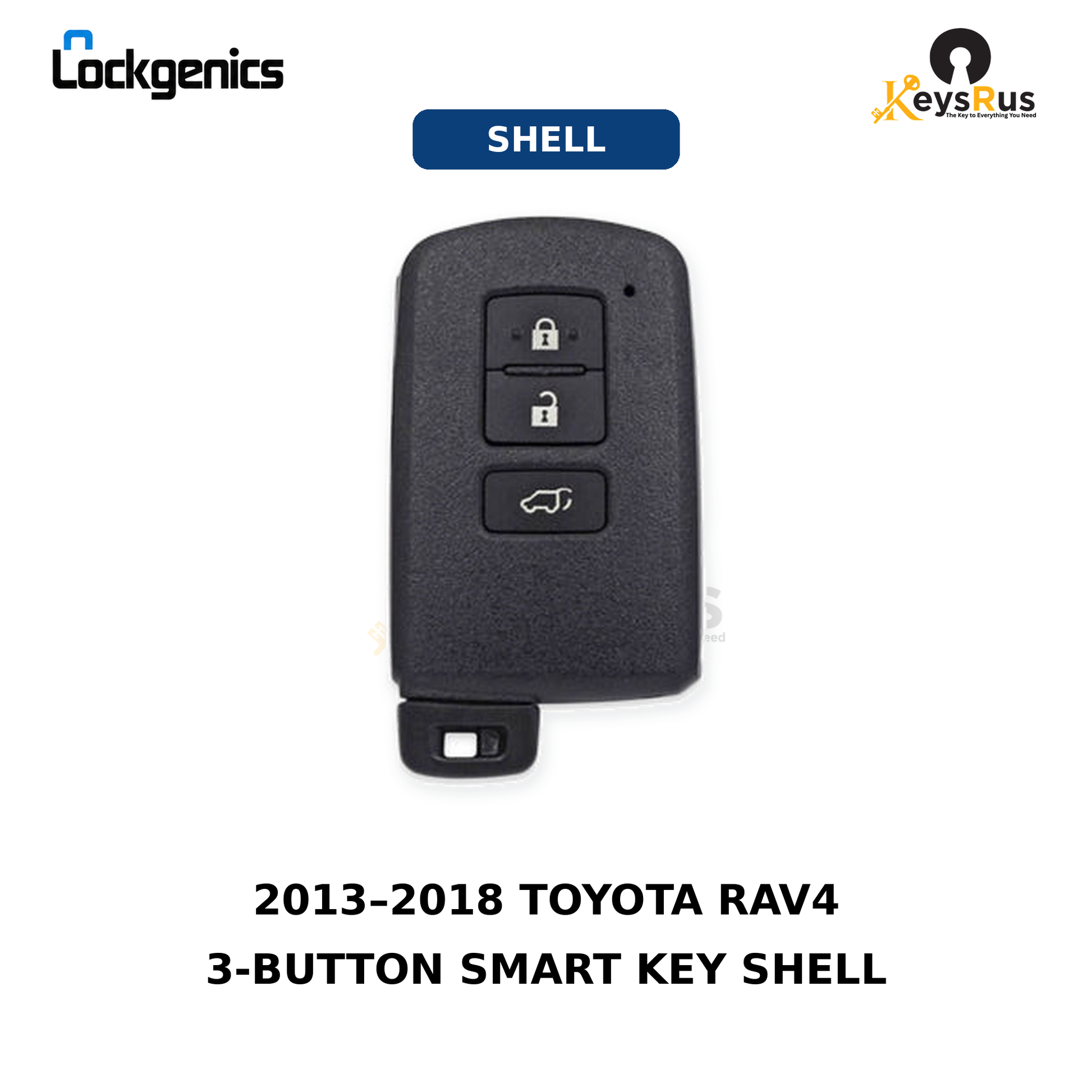 Toyota RAV4 2013, 2018 Smart Key Shell, 3 Button, FCC ID: BA2EQ, Aftermarket Case Only, Compatible with Lonsdor LT20-01