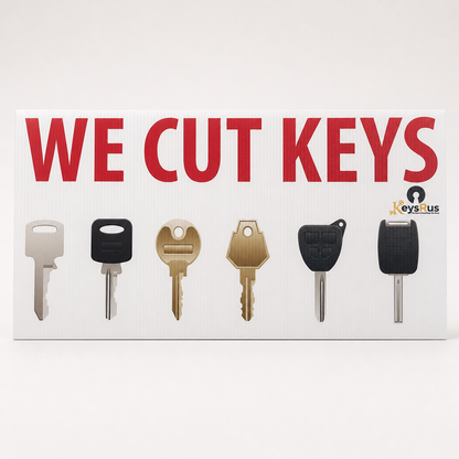 We Cut Keys counter sign included in the beginner key-cutting package
