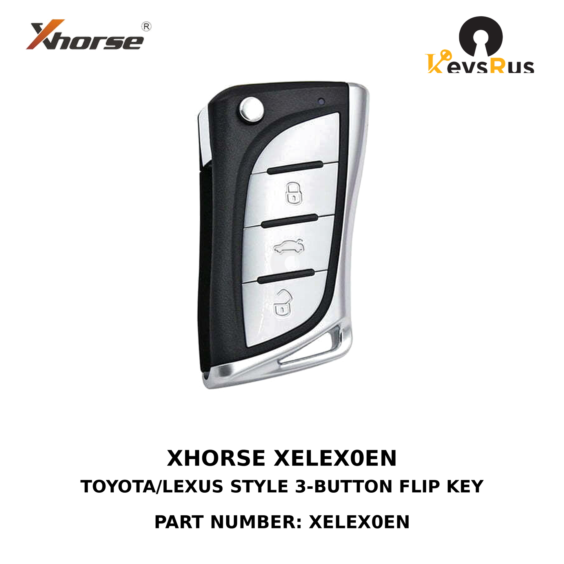 Xhorse VVDI Super Remote, 3-Button Toyota/Lexus Style Flip Key (XT27A66)-XELEX0EN
