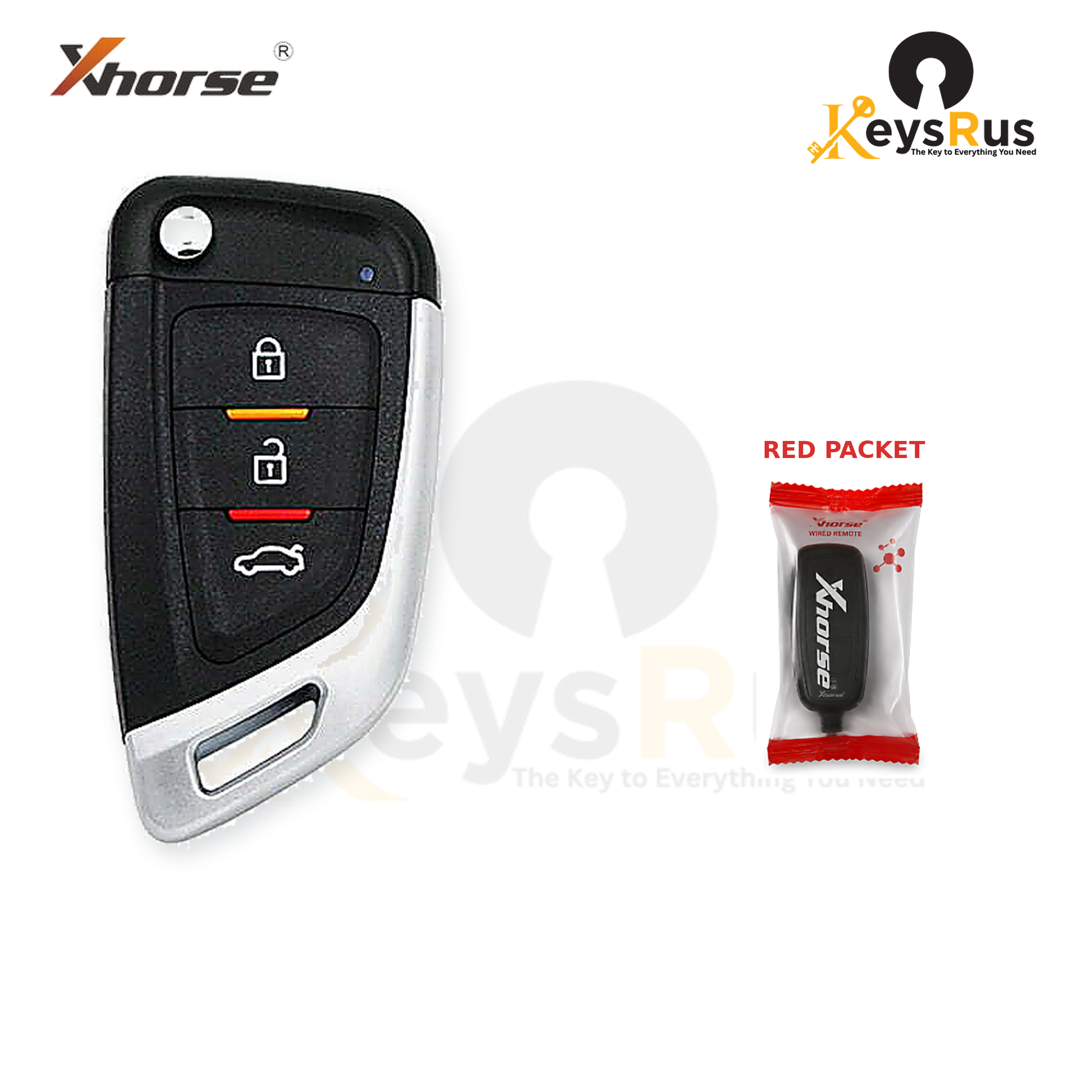 Xhorse XKKF02EN packaging view - red packet - Keysrus second image